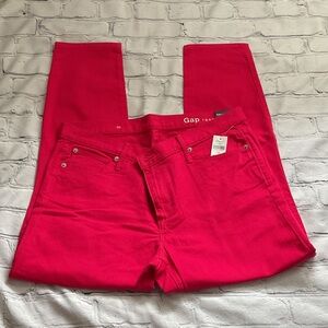NWT GAP Size 14 Women's Bright Pink Straight Leg Jeans